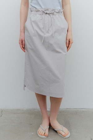 cotton shirring banding skirt (light grey)