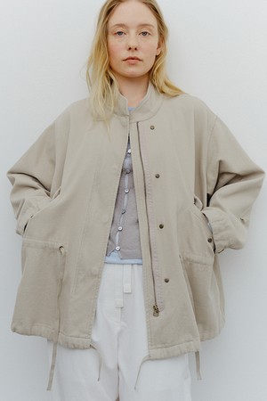 washed cotton field jacket (light olive)
