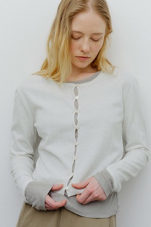 cotton hemp button cardigan (ivory)