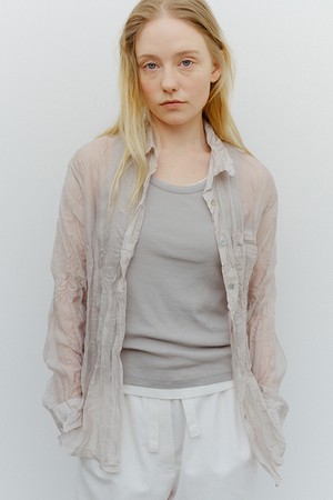 wrinkled sheer shirt (pale grey)