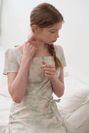 FLOWER DRAWING DRESS_F/GN