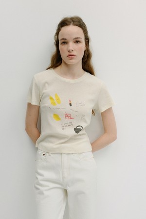 doodle memory print t-shirt (2colors)