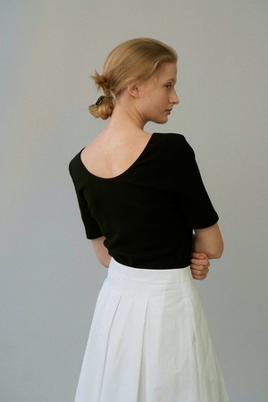 scoop neck rib t-shirt (3colors)