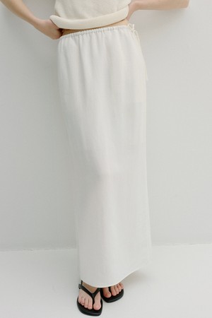 linen banding long skirt (ivory)