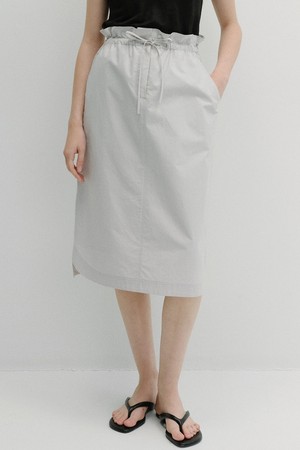 cotton shirring banding skirt (light grey)