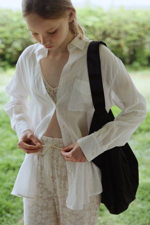 linen pocket shirt (white)