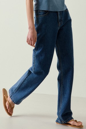 relaxed straight jeans (classic blue)