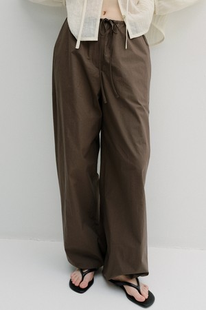cotton banding harem pants (brown)