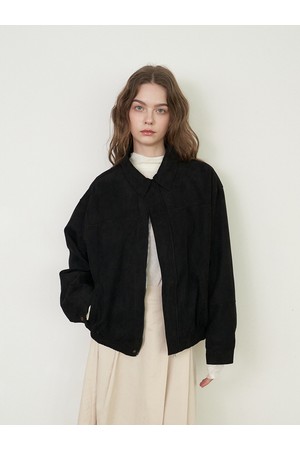 SUEDE SEAM CROP JACKET_BK