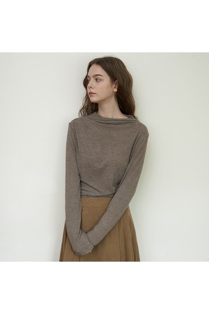 HALF NECK ANGORA TEE_BR