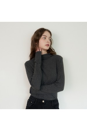 HALF NECK ANGORA TEE_CH