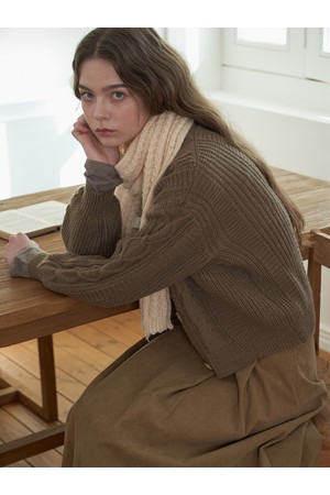 CABLE CROPPED KNIT CARDIGAN_MO