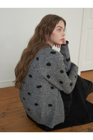 SOFT DOT KNIT CARDIGAN_MG