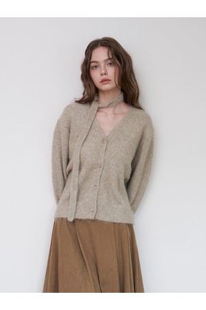 MELLOW SCARF KNIT CARDIGAN_BE
