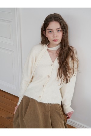 MELLOW SCARF KNIT CARDIGAN_WT
