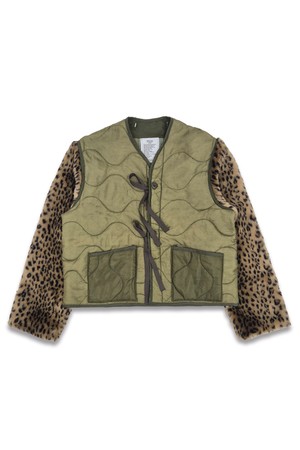 orleans re work woman's quilted leopard jacket