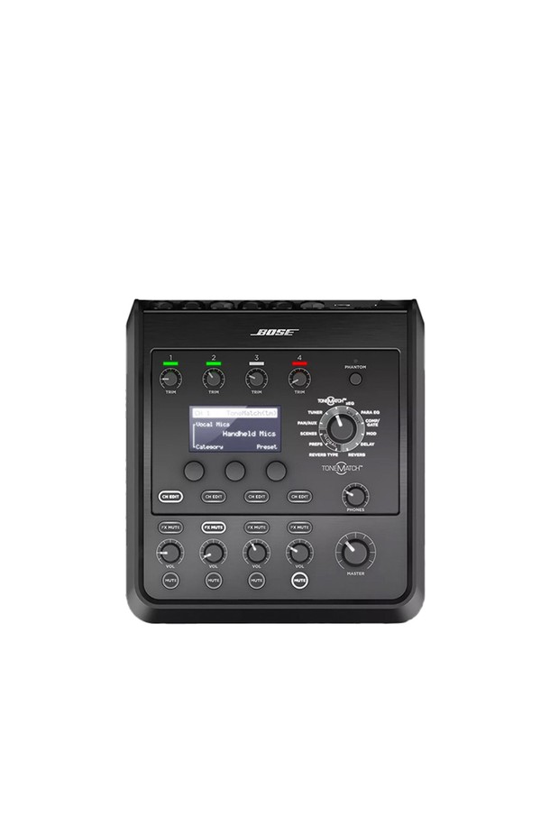 [BOSE] 보스 T4S 톤매치 믹서는 공연 및 음향 장비에 적합한 블랙 색상의 디지털 믹서입니다. LCD 디스플레이와 다이얼 컨트롤을 통해 편리하게 조작할 수 있으며, 톤매치 프로세싱과 이펙트 프로세싱 기능을 지원합니다. 또한, 멀티채널 입력을 제공하여 다양한 음향 장비와의 연결성을 높였습니다.

