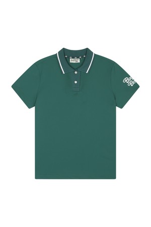 BB COLLAR TIPPNG WOMEN POLO T-SHIRT_GREEN_GREEN-a