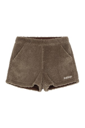 BB WOMEN EASY WAIST TEDDY SHORTS_KHAKI_KHAKI-a