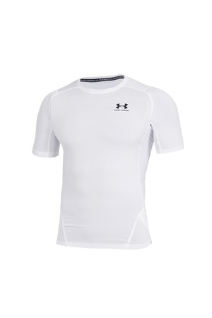 [언더아머] 남성용 히트기어 아머 컴프레션 SS 티셔츠 1361518_100_WHITE-a