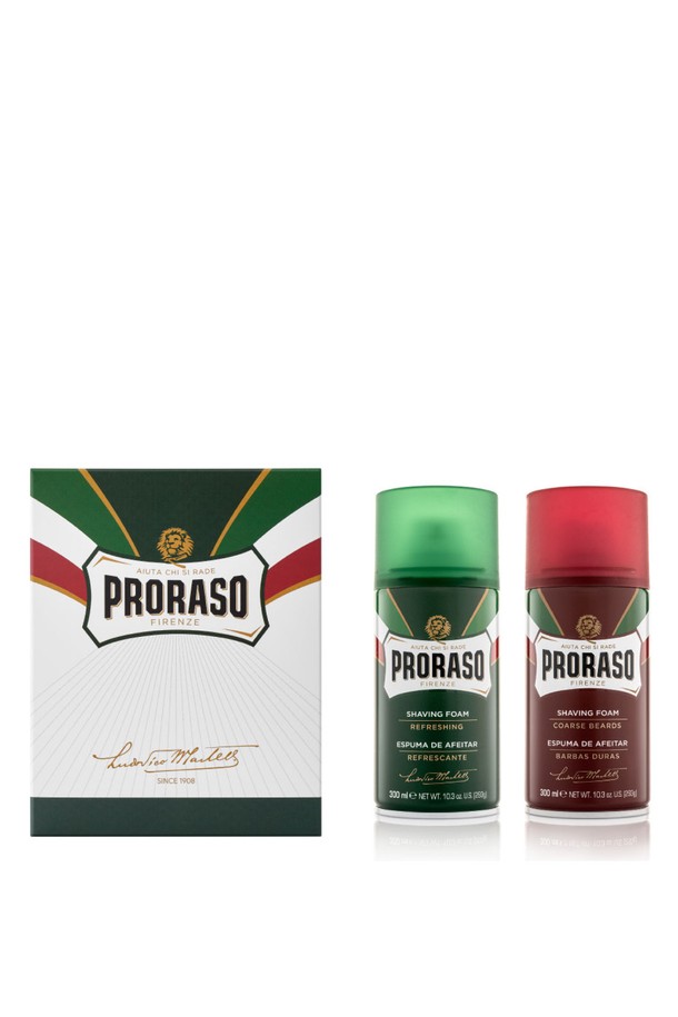 PRORASO - 맨즈케어 - 프로라소 쉐이빙폼 선물세트(리프레쉬,코어스)