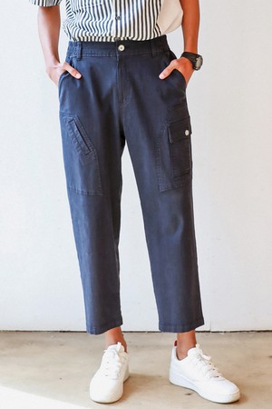 [커스텀어스] 스몰 헤링본 E-band 워싱 슬림 와이드 팬츠 CXS22MWPT475