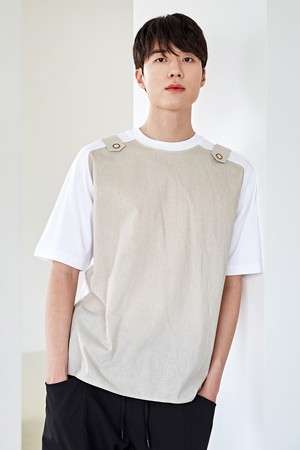 [커스텀어스] 어깨 비죠 장식 라그랑 티셔츠 CXS23MKRT577