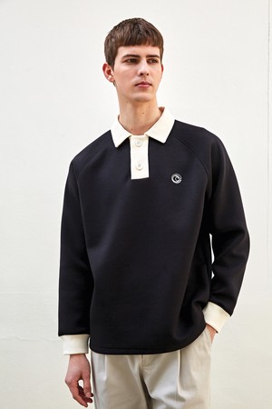 [커스텀어스] 배색 카라 프레피 티셔츠 CXS23SKKT285