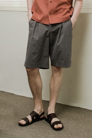 [커스텀어스] 하프카브라 5부 원턱 반바지 CXS24MWHP409 BRO