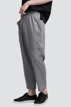 허리 전체 E-밴딩 6-포켓 스트링 9부 일자핏 남자 팬츠 CXS25MWPT601 GRY