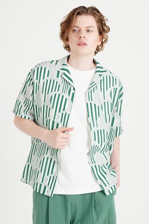 [커스텀어스] 남자 휴양지룩 오픈카라 여름 셔츠 CXS25MWSH701 GRN