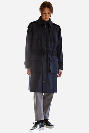 점퍼 레이어드 남자 하프 트렌치 코트 CTS22FWBY940 NAV