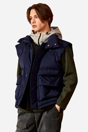 오버숄더 입체포켓 오버핏 밴드넥 다운 베스트 CTS22WWDVB51 NAV