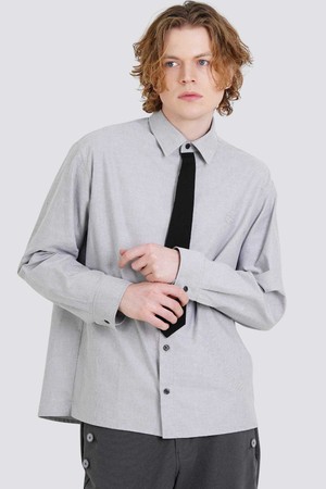 남자 페이크 넥타이 옥스포드 긴팔 셔츠CXS25FWSH909 GRY