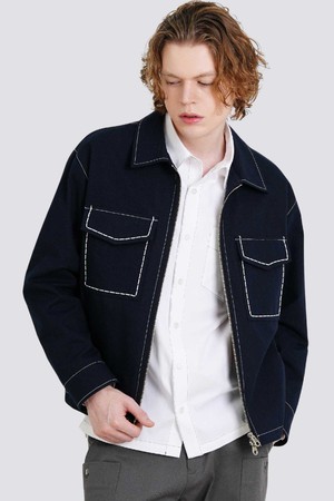 남자호시자수 포켓 집업 스텐카라자켓 CXS25FWJK920 NAV