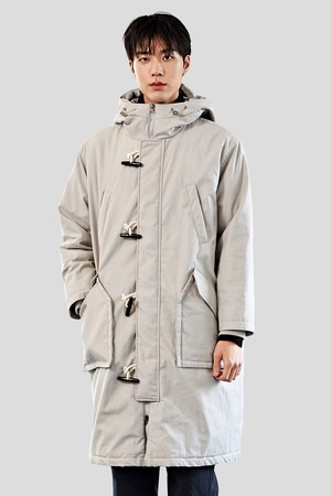 토글 버튼 후드 롱 패딩 CXS23WWPJA04 BEI