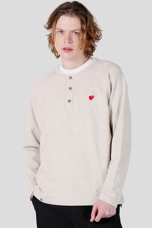 남자 뉴하트자수 헨리넥 라그랑 긴팔 티셔츠 CXS25FKRT921 OTM