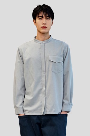 밴드넥 버튼홀 포켓 셔츠 CXS23WWSHA89 MIN