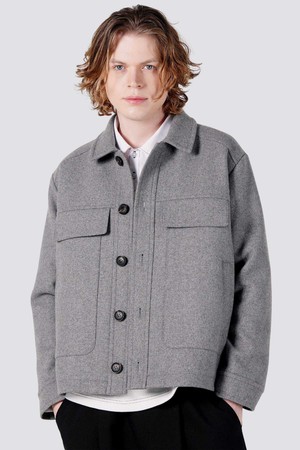 남자 울이브직 빅후다 크롭자켓 CXS25WWJKA01 GRY