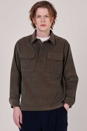남자 빅포켓 코듀로이 겨울 오버핏 셔츠 CXS25WWSHB07 KHA