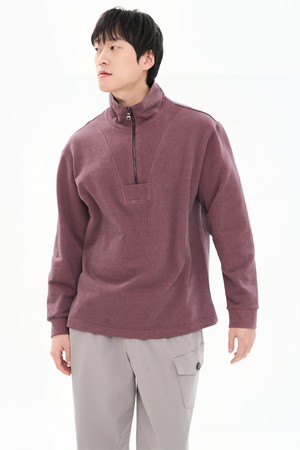 남자 피그먼트 헤비 쭈리 코튼 100% 하프 집업 스웨트셔츠 맨투맨 CXS26SKMT203 WIN
