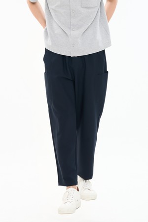 남자 변형 주머니 절개라인 배기핏 허리 전체 E밴딩 9부 슬랙스 CXS26SWPT210 NAV