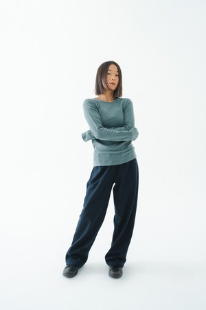 캐시울 래글런 티셔츠_BLUE-a