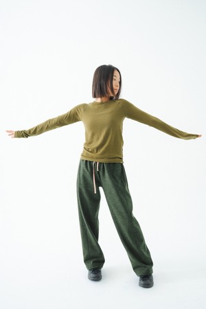 캐시울 래글런 티셔츠_KHAKI-a