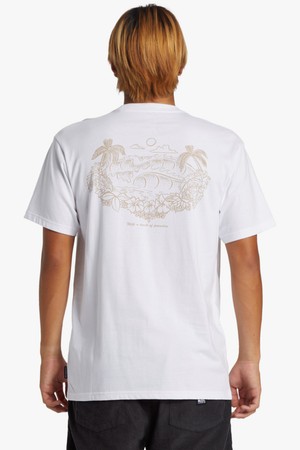 남성 화이트 레귤러핏 반팔 티셔츠 (QE21ST050WBB)