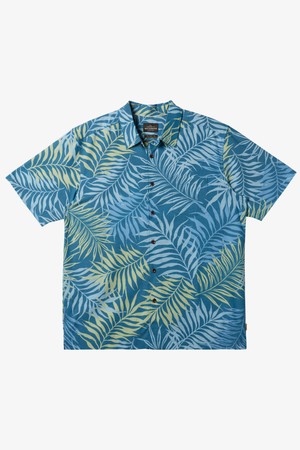 남성 워터맨 컬렉션 블루 패턴 반팔 셔츠 (QE21ST019BPN)