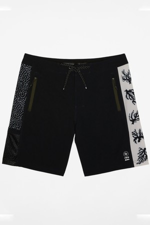 남성 블랙 Billabong X CORAL GARDEN의 LO TIDES 보드숏 (AE11BS087BLK)