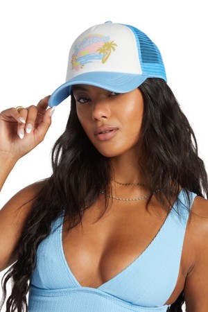 여성 블루 전면 프린팅 캡 모자 (WE13CP191BGS)