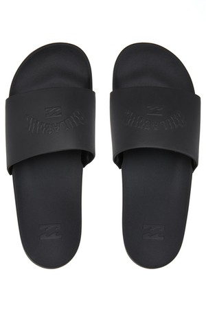 남성 블랙 음각 로고 슬라이드 (AE12SD018BLK)