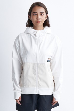 여성 화이트 아웃도어 후드 바람막이 자켓 (RE21JK233WHT)